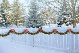 Christmas fence decorations garland
