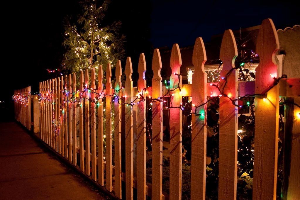 Christmas fence decorations lights